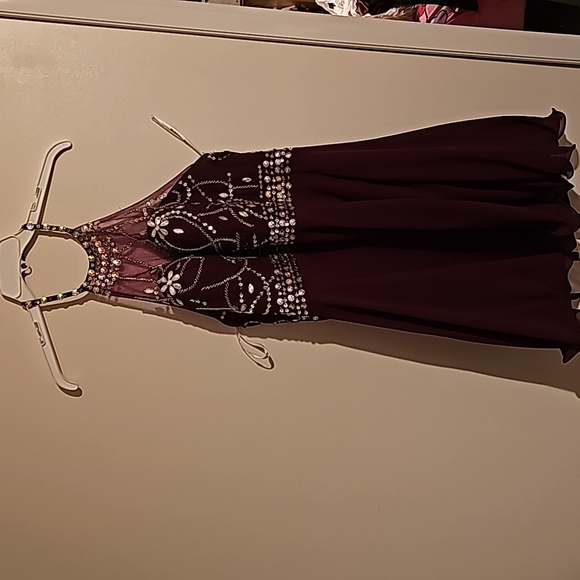 Vintage Burgundy Homecoming Dress With Bows     S2900